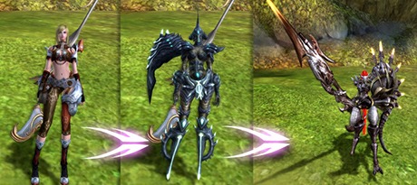 Sniper transformation stages: normal, partial and full dragon form