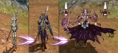 Magician transformation stages: normal, partial and full dragon form