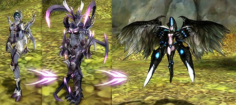 Assassin transformation stages: normal, partial and full dragon form